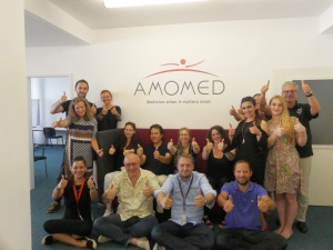 group photo AMOMED Pharma Vienna Austria